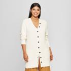 Women's Plus Size Long Sleeve Button Detail Cardigan - Who What Wear Cream (ivory) X