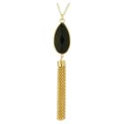 Distributed By Target Gold Plated Tassle Necklace -gold/black