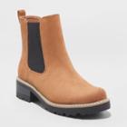 Women's Celina Wide Width Water Repellant Chelsea Boots - Universal Thread Cognac