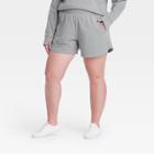 Women's Plus Size Mid-rise Fleece Shorts - All In Motion Charcoal Heather