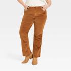 Women's Plus Size High-rise Corduroy Cropped Bootcut Jeans - Universal Thread Brown