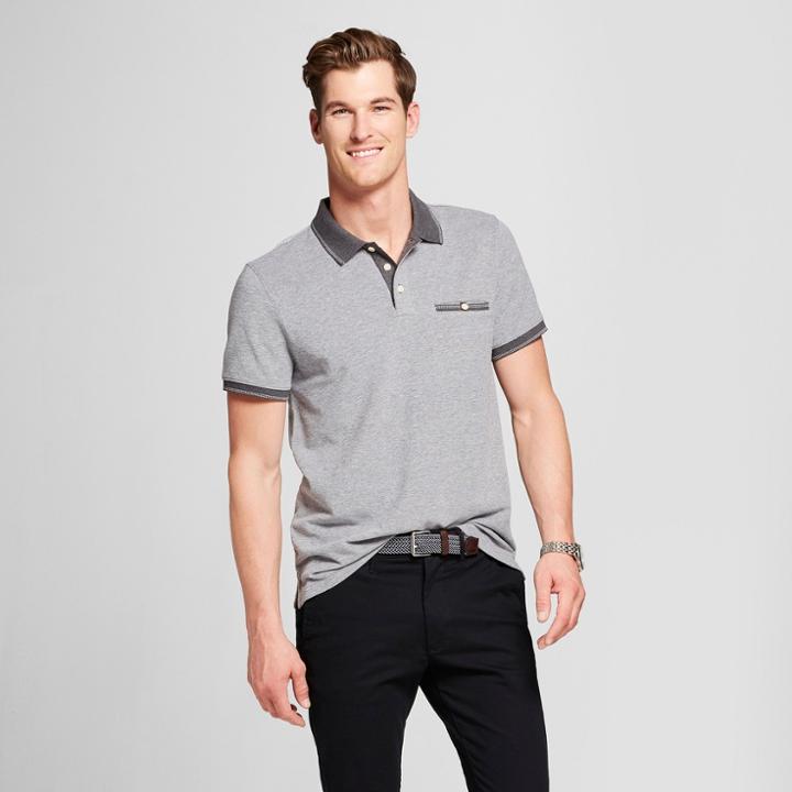 Men's Big & Tall Dot Short Sleeve Novelty Polo Shirt - Goodfellow & Co Black 5xbt, Size: