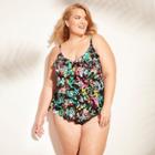 Aqua Green Swimwear Tops Adult Female Tankini Tops Animal Print Multi-colored