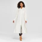 Women's Long Sleeve Button-up Tunic - Who What Wear Cream