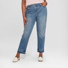 Women's Plus Size Released Hem Boyfriend Crop Jeans - Universal Thread Medium Wash