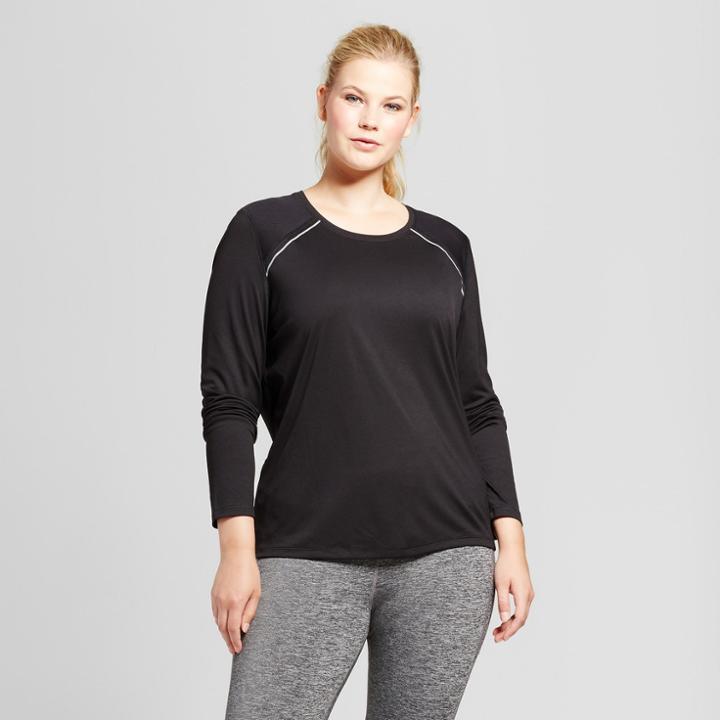 Women's Plus-size Long Sleeve Ventilated Tech T-shirt - C9 Champion Black