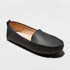 Women's Kirby Faux Leather Moccasin Flat Loafers - Universal Thread Black