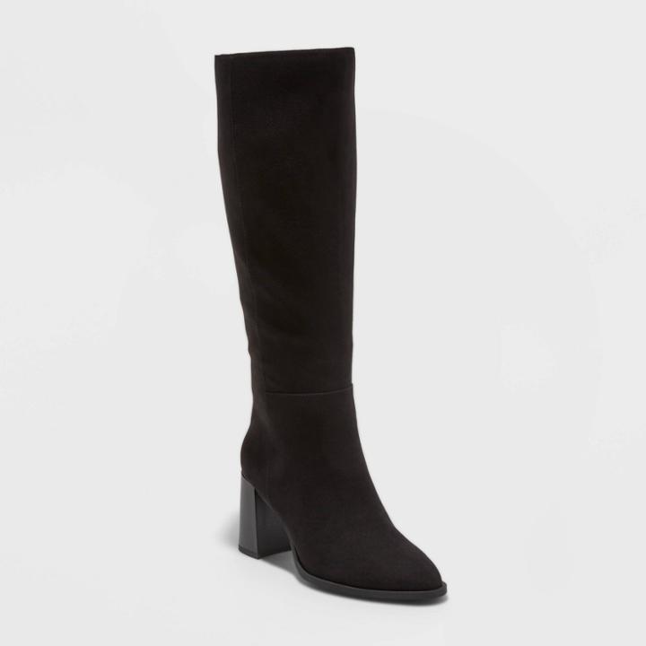 Women's Eve Tall Dress Boots - A New Day Black