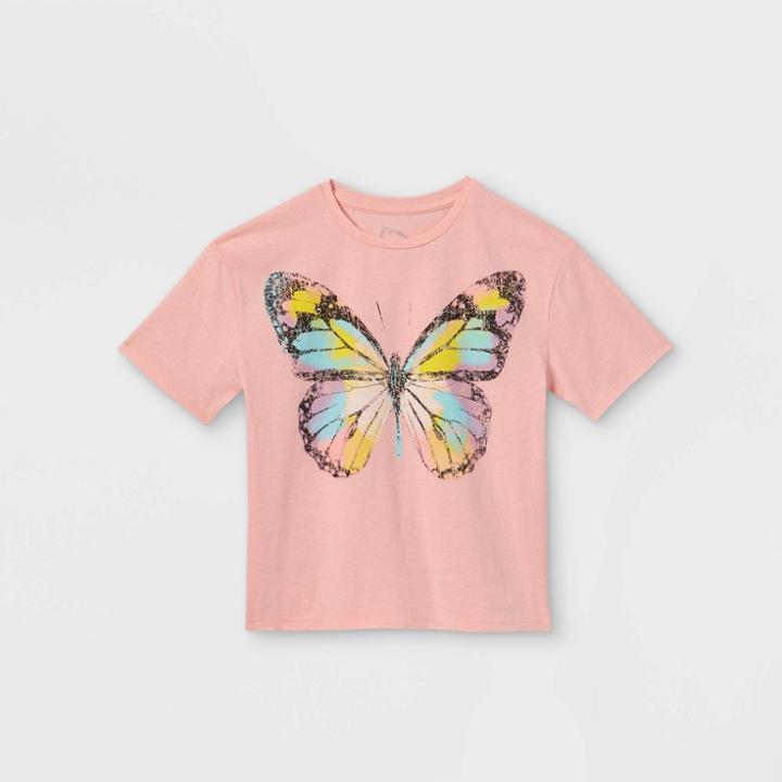 Girls' Oversized Graphic Short Sleeve T-shirt - Art Class Pink