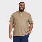 Men's Big & Tall Regular Fit Short Sleeve Henley Shirt - Goodfellow & Co Brown