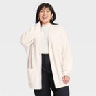 Women's Plus Size Open Cardigan - A New Day Cream