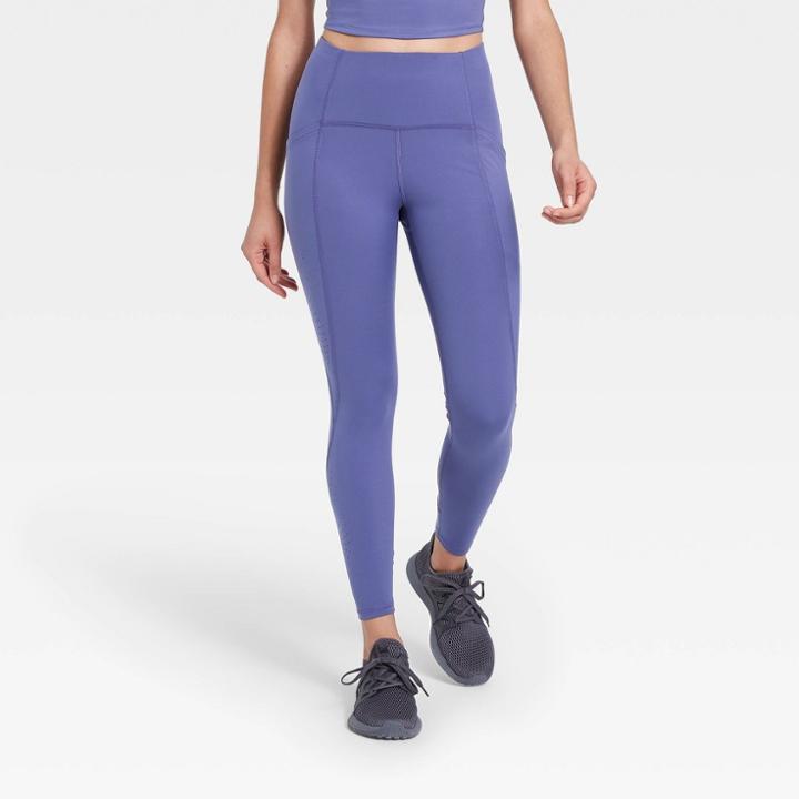 Women's Sculpted Linear Laser Cut High-waisted 7/8 Leggings 25 - All In Motion Grape