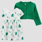 Carter's Just One You Baby Girls' 2pc Clovers Dress Set - Pink/green Newborn