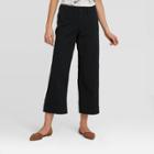 Women's High-rise Wide Leg Cropped Pants - A New Day Black