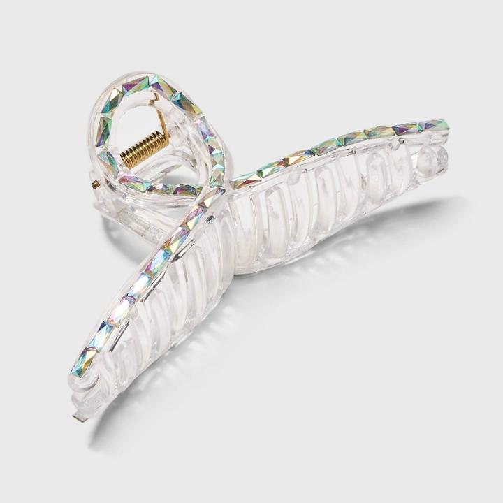 Iridescent Gemstone Claw Hair Clip - Wild Fable Clear