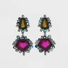 Drop Stone Statement Earrings - A New Day Pink