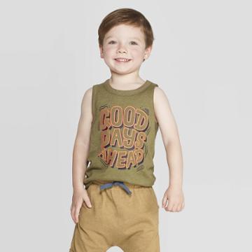 Toddler Boys' Jersey Good Days Ahead Tank - Cat & Jack Olive