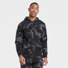 Men's Cotton Fleece Full Zip Sweatshirt - All In Motion Black Camo Print