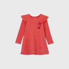 Disney Toddler Girls' Minnie Mouse Knit Long Sleeve Dress - Red