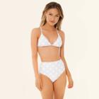 Women's High Waist Bikini Bottom - Sugar Coast By Lolli Lavender/white Dot