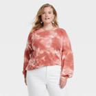 Women's Plus Size Sweatshirt - Knox Rose Red Tie-dye