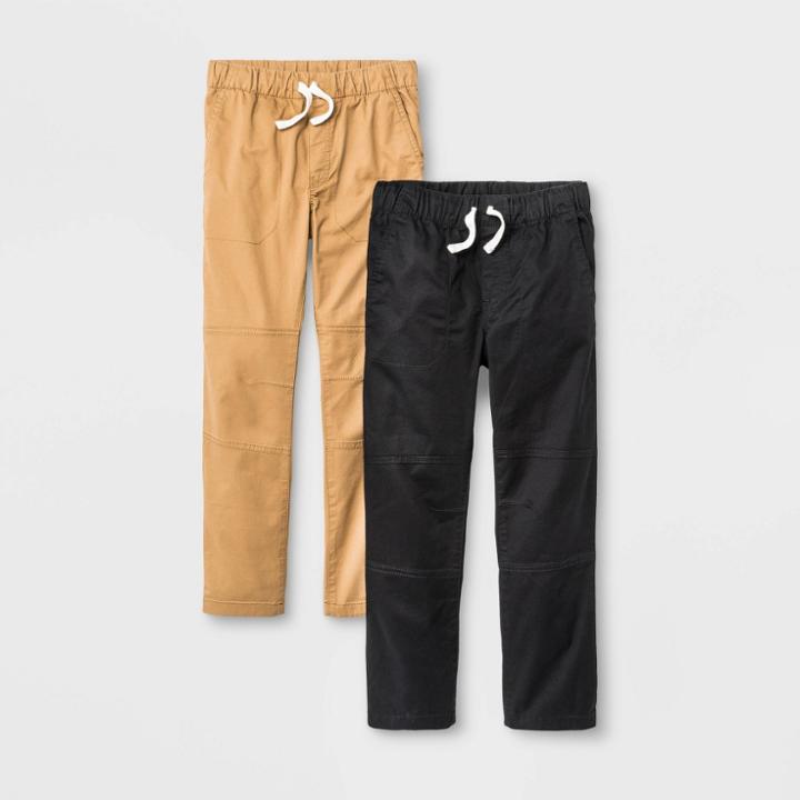 Boys' 2pk Pull-on Pants - Cat & Jack Brown/black