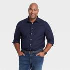 Men's Tall Polka Dot Standard Fit Long Sleeve Button-down Shirt - Goodfellow & Co Xavier Navy