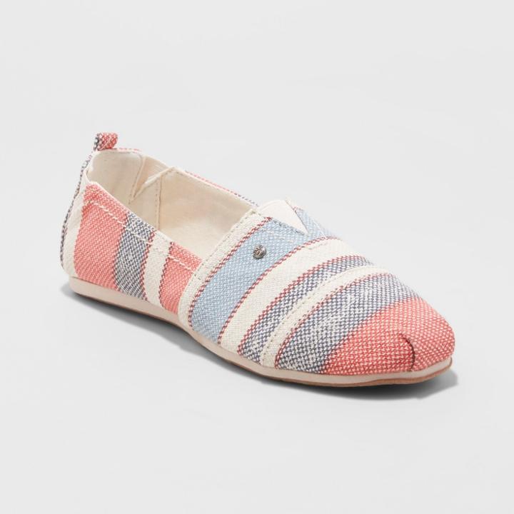 Women's Mad Love Lydia Slip On Star And Stripe Canvas Sneakers - Blue