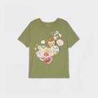 Women's Bambi Flower Plus Size Short Sleeve Boyfriend Graphic T-shirt - Green