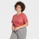 Women's Plus Size Short Sleeve Rib T-shirt - A New Day