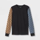 Boys' Checkered Colorblock Long Sleeve T-shirt - Art Class Black