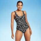 Kona Sol Women's Over The Shoulder Dot Modern One Piece Swimsuit - Kona