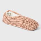 No Brand Women's Sweater Knit Slipper Socks With Grippers - Pink