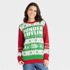 The Office Women's Dunder Mifflin Holiday Graphic Pullover Sweater - Red