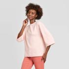 Women's Casual Fit Long Sleeve Crewneck Pullover - A New Day Peach Xs, Women's, Pink