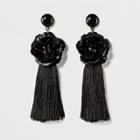 Sugarfix By Baublebar Tassel Drop Earrings With Flowers - Black, Girl's
