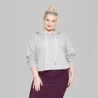 Women's Plus Size Long Sleeve Lurex Cropped Hoodie - Wild Fable Heather Gray