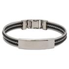 Target Men's Stainless Steel And Rubber Cable Bangle - Black, Black/silver