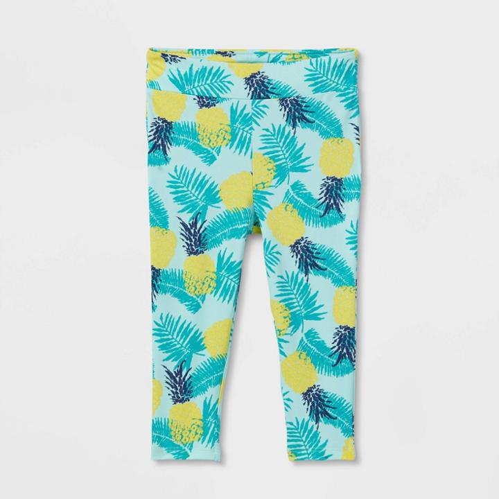 Toddler Girls' Pineapple Print Swim Leggings - Cat & Jack Turquoise Blue
