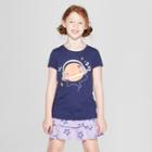 Girls' Short Sleeve Planet Graphic T-shirt - Cat & Jack Navy