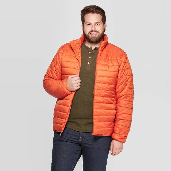Men's Tall Puffer Jacket - Goodfellow & Co Orange
