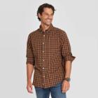 Men's Standard Fit Long Sleeve Poplin Button-down Shirt - Goodfellow & Co Gold