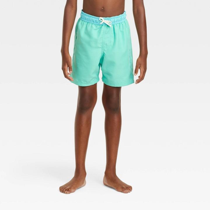 Boys' Solid Swim Shorts - Cat & Jack Turquoise Blue