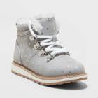 Toddler Girls' Reed Zipper Slip-on Lace-up Combat Winter Boots - Cat & Jack Gray
