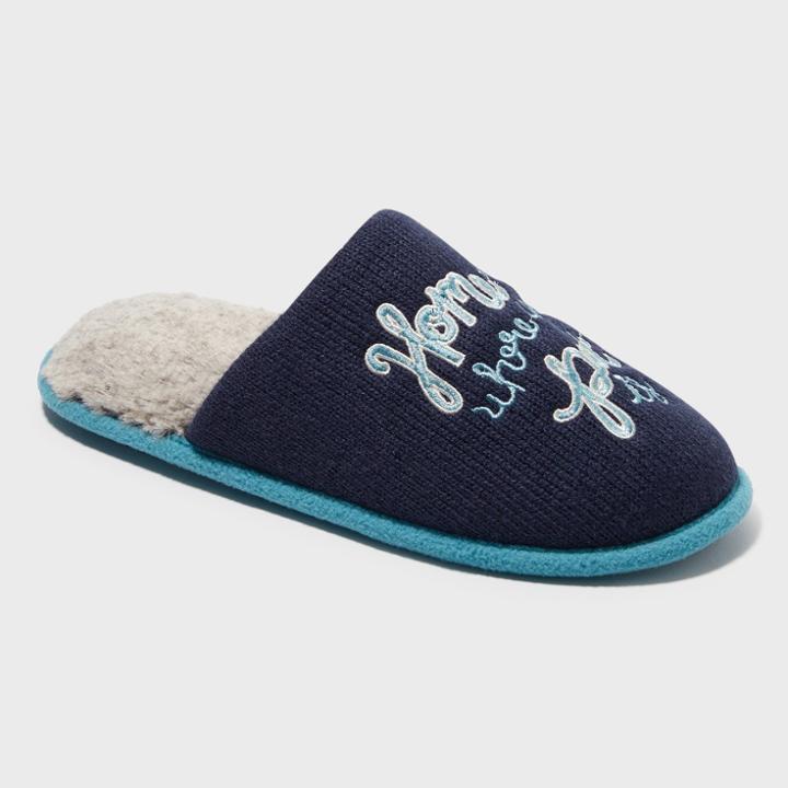 Women's Dearfoams Slide Slippers - Peacoat