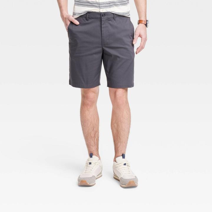 Men's Regular Fit 9 Tech Chino Shorts - Goodfellow & Co Charcoal Gray