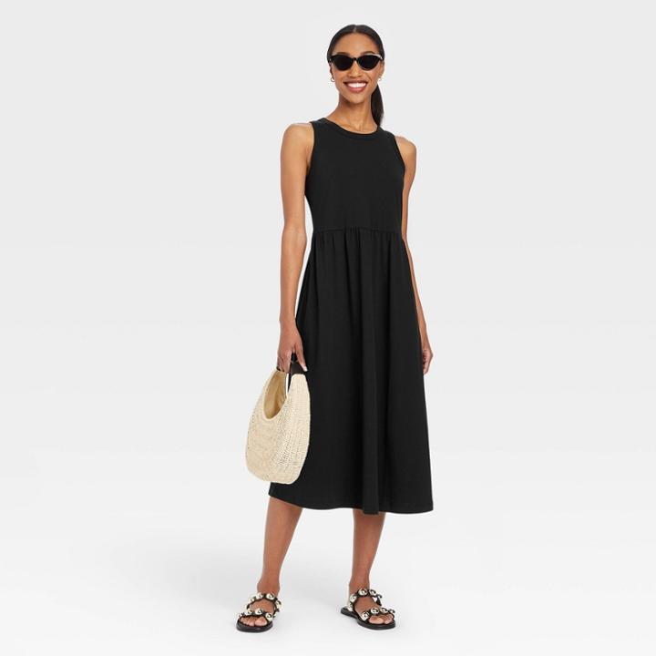 Women's Sleeveless Knit Ballet Dress - A New Day Black