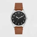 Men's Value Full Arabic Strap Watch - Goodfellow & Co Brown