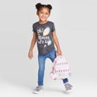 Petitetoddler Girls' Short Sleeve Dr. Seuss Oh The Places You'll Go T-shirt - Charcoal Heather 12m, Girl's, Black