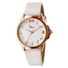 Women's Boum Rendezvous Synthetic Leather Strap Watch- White